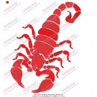 Red Tottoo Scorpion Embroidery Design
